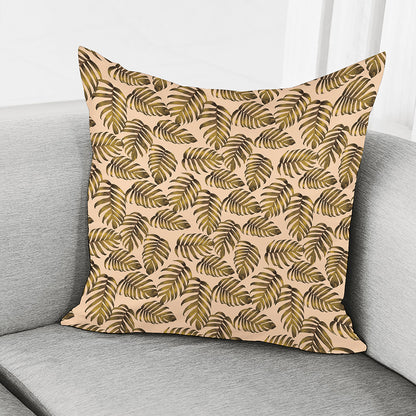 Yellow Monstera Leaves Pattern Print Pillow Cover