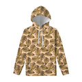 Yellow Monstera Leaves Pattern Print Pullover Hoodie