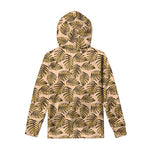 Yellow Monstera Leaves Pattern Print Pullover Hoodie