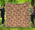 Yellow Monstera Leaves Pattern Print Quilt