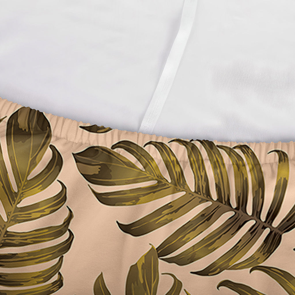 Yellow Monstera Leaves Pattern Print Sofa Cover
