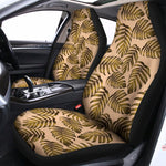 Yellow Monstera Leaves Pattern Print Universal Fit Car Seat Covers