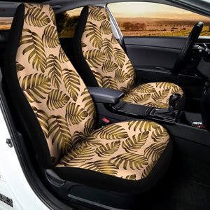 Yellow Monstera Leaves Pattern Print Universal Fit Car Seat Covers