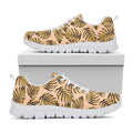 Yellow Monstera Leaves Pattern Print White Running Shoes