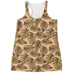 Yellow Monstera Leaves Pattern Print Women's Racerback Tank Top