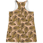 Yellow Monstera Leaves Pattern Print Women's Racerback Tank Top