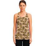 Yellow Monstera Leaves Pattern Print Women's Racerback Tank Top