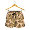 Yellow Monstera Leaves Pattern Print Women's Shorts