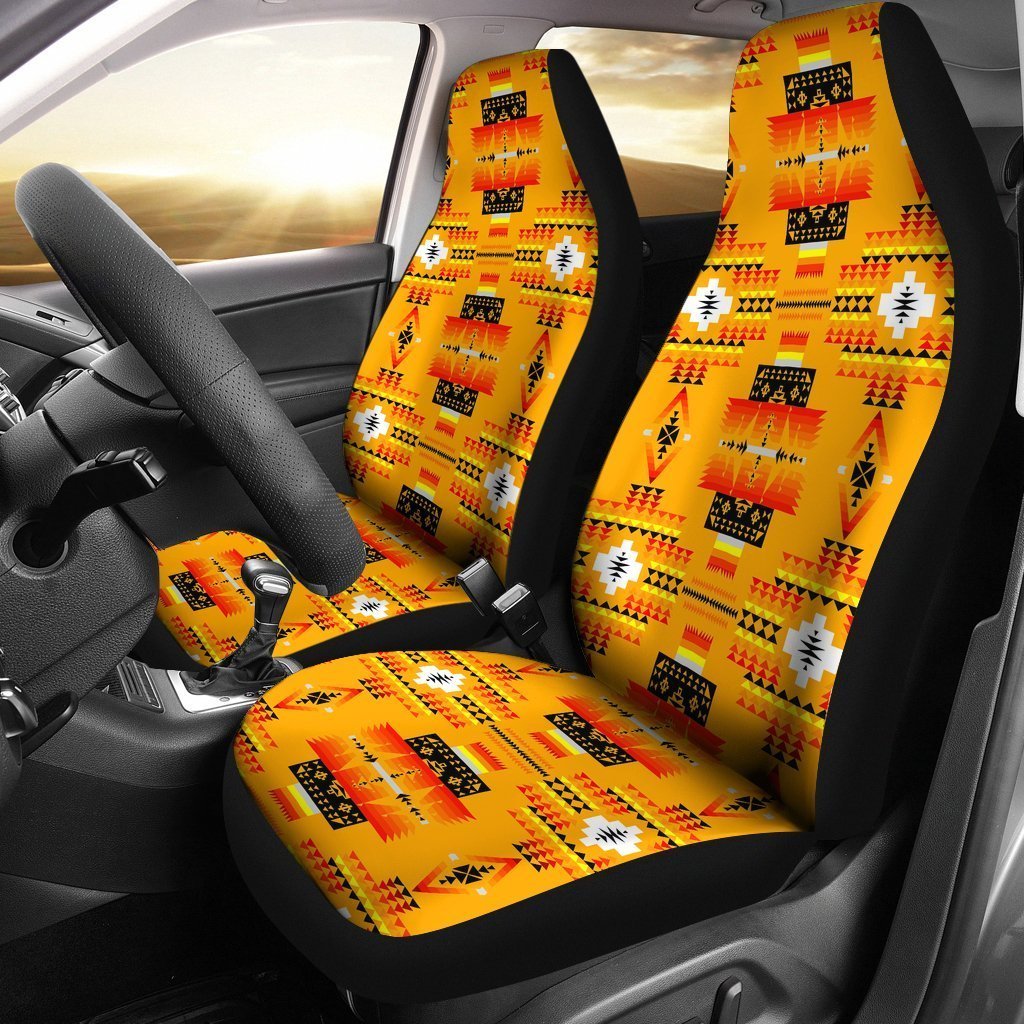 Yellow Native American Universal Fit Car Seat Covers GearFrost
