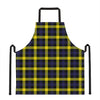 Yellow Navy And Black Plaid Print Apron