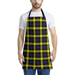 Yellow Navy And Black Plaid Print Apron