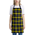 Yellow Navy And Black Plaid Print Apron