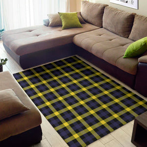 Yellow Navy And Black Plaid Print Area Rug