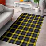 Yellow Navy And Black Plaid Print Area Rug
