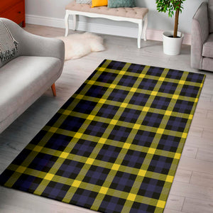 Yellow Navy And Black Plaid Print Area Rug