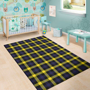 Yellow Navy And Black Plaid Print Area Rug