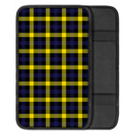 Yellow Navy And Black Plaid Print Car Center Console Cover
