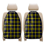 Yellow Navy And Black Plaid Print Car Seat Organizers