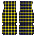 Yellow Navy And Black Plaid Print Front and Back Car Floor Mats