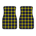 Yellow Navy And Black Plaid Print Front Car Floor Mats