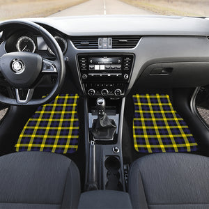 Yellow Navy And Black Plaid Print Front Car Floor Mats