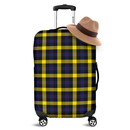 Yellow Navy And Black Plaid Print Luggage Cover