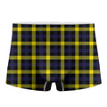 Yellow Navy And Black Plaid Print Men's Boxer Briefs