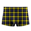 Yellow Navy And Black Plaid Print Men's Boxer Briefs