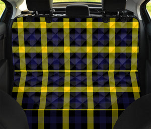Yellow Navy And Black Plaid Print Pet Car Back Seat Cover