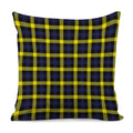 Yellow Navy And Black Plaid Print Pillow Cover