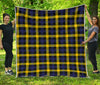 Yellow Navy And Black Plaid Print Quilt