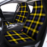 Yellow Navy And Black Plaid Print Universal Fit Car Seat Covers