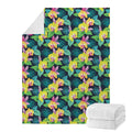 Yellow Orchid Pattern Print Blanket