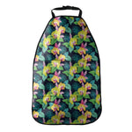 Yellow Orchid Pattern Print Car Seat Organizers