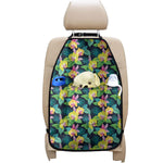 Yellow Orchid Pattern Print Car Seat Organizers