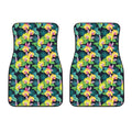 Yellow Orchid Pattern Print Front Car Floor Mats