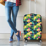 Yellow Orchid Pattern Print Luggage Cover
