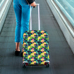 Yellow Orchid Pattern Print Luggage Cover