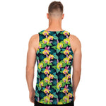 Yellow Orchid Pattern Print Men's Tank Top