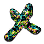 Yellow Orchid Pattern Print Muay Thai Shin Guard
