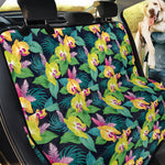 Yellow Orchid Pattern Print Pet Car Back Seat Cover
