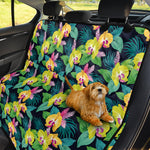 Yellow Orchid Pattern Print Pet Car Back Seat Cover