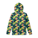 Yellow Orchid Pattern Print Pullover Hoodie
