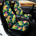 Yellow Orchid Pattern Print Universal Fit Car Seat Covers