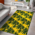 Yellow Palm Tree Pattern Print Floor Mat