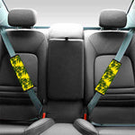Yellow Palm Tree Pattern Print Car Seat Belt Covers