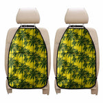 Yellow Palm Tree Pattern Print Car Seat Organizers
