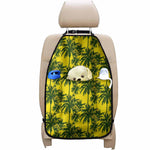 Yellow Palm Tree Pattern Print Car Seat Organizers