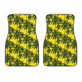 Yellow Palm Tree Pattern Print Front Car Floor Mats