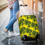 Yellow Palm Tree Pattern Print Luggage Cover GearFrost